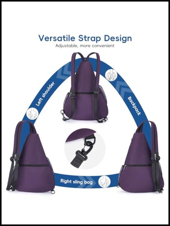 Pickleball Sling Bag – Convertible Ultra-Light Backpack, Fits 4 Paddles